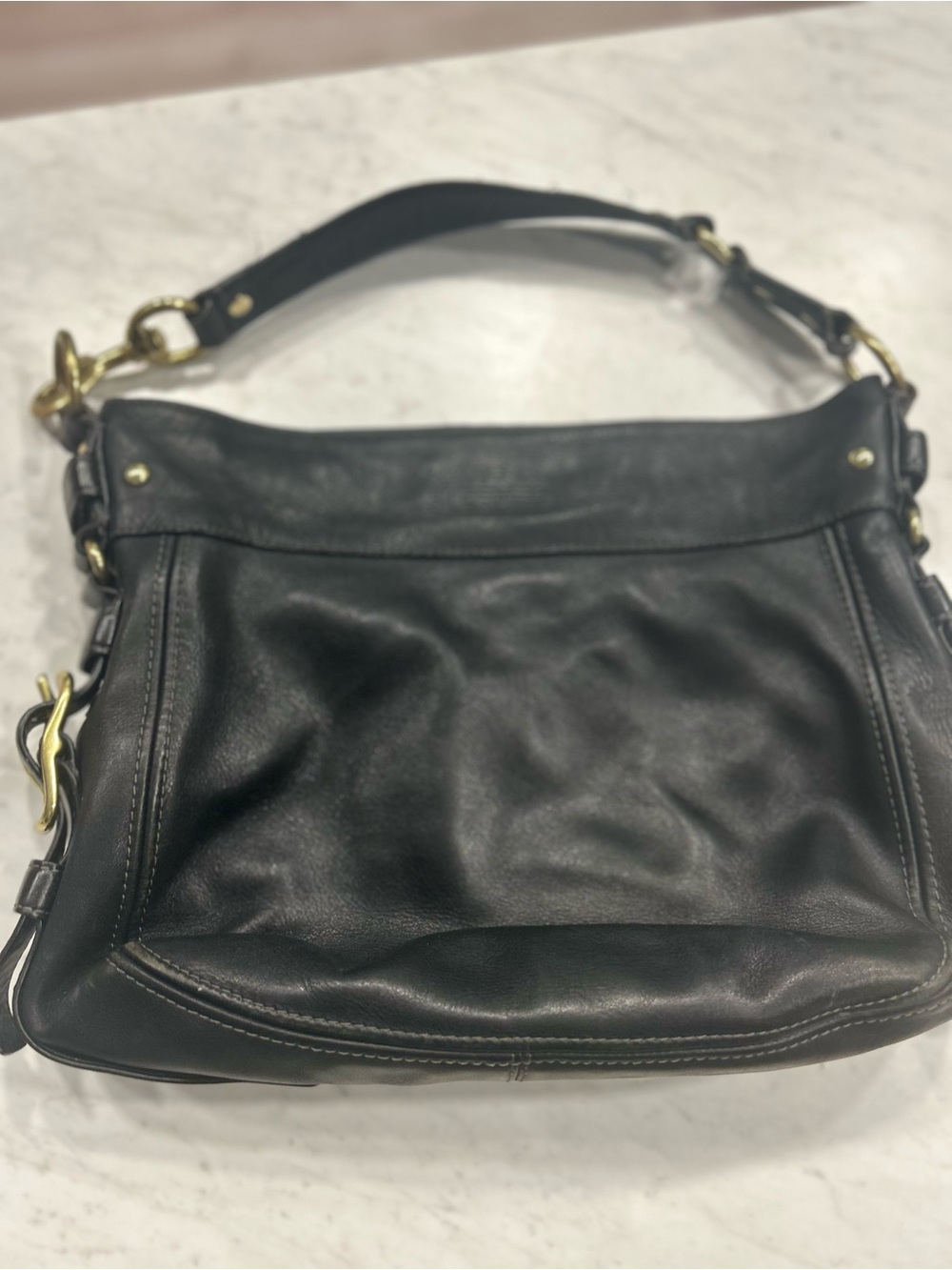 Coach Black Leather Shoulder Bag